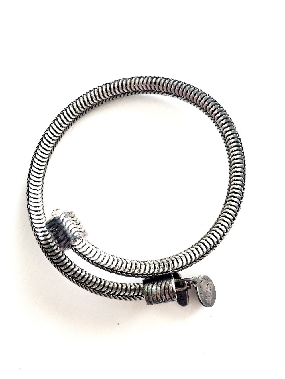 Alex and Ani Silver Double-Wrap Snake Chain Bracelet